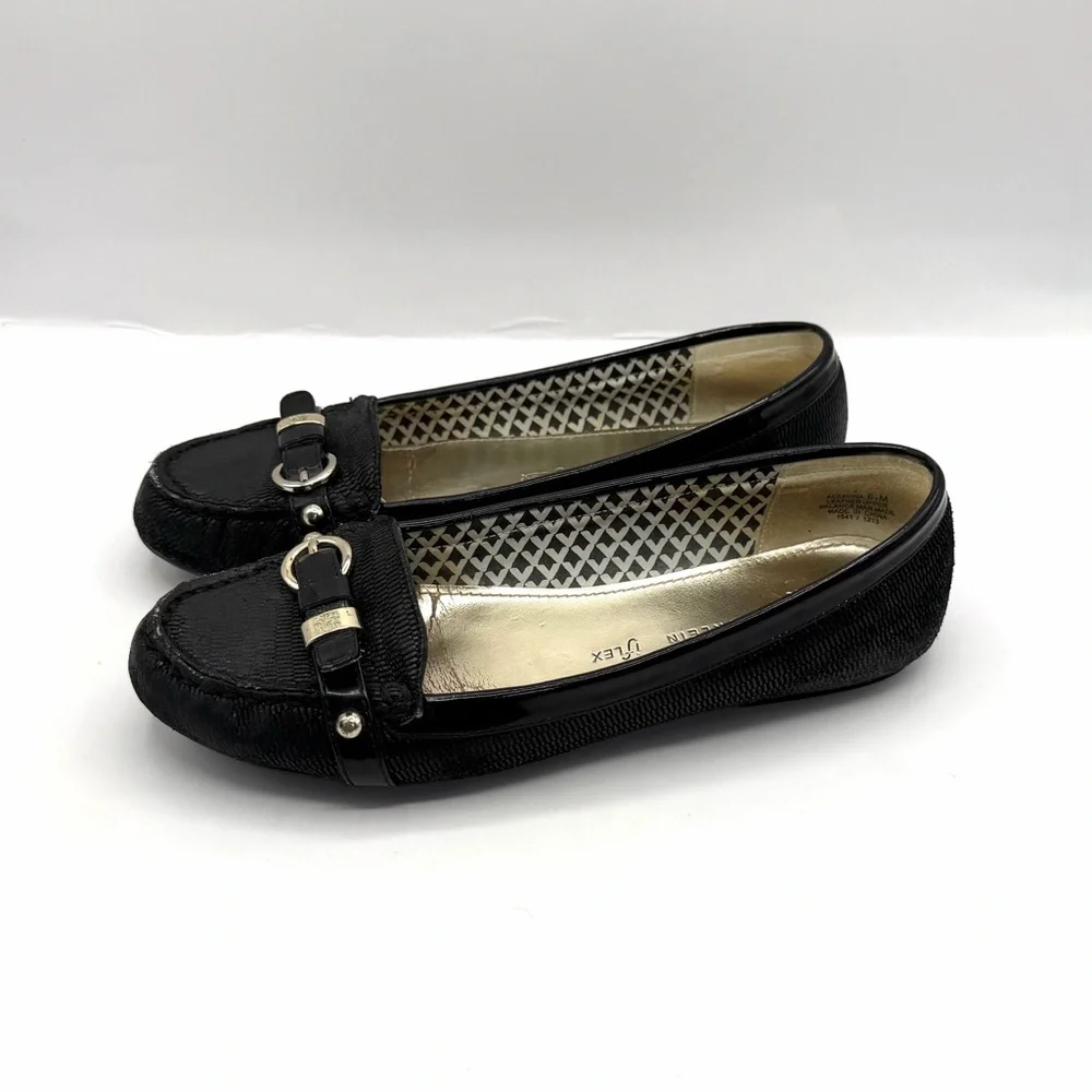 ANNE KLEIN iFlex Loafers Flats Black 6.5M AKSAVIHA Buckle Casual Work - Picture 2 of 8